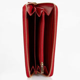 Salvatore Ferragamo Rosso Red Leather Double Gancio Zip-Around Wallet