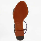 Dolce & Gabbana EUR 40/US 10 Embossed Leather Bejeweled T-Strap Calfskin Sandal
