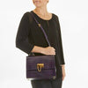 Dolce & Gabbana Monica Embossed Purple Leather Convertible Bag