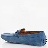 TOD'S US 8 Men's Light Blue Gommino Suede Bit Driver Loafers