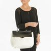 Lanvin Leather Studded Convertible Satchel White Handbag