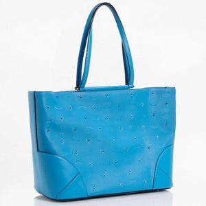 MCM Claudia Studs Canvas & Leather Tote Bag