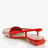 Tory Burch US 6.5 Women's Red Suede & Tweed Slingback Sandals